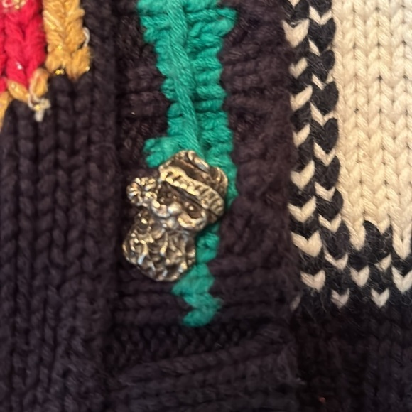 Lisa Coufal Sweater Vtg Ugly Christmas Sweater Graphic Santa Handmade 2X Holiday - Picture 4 of 11